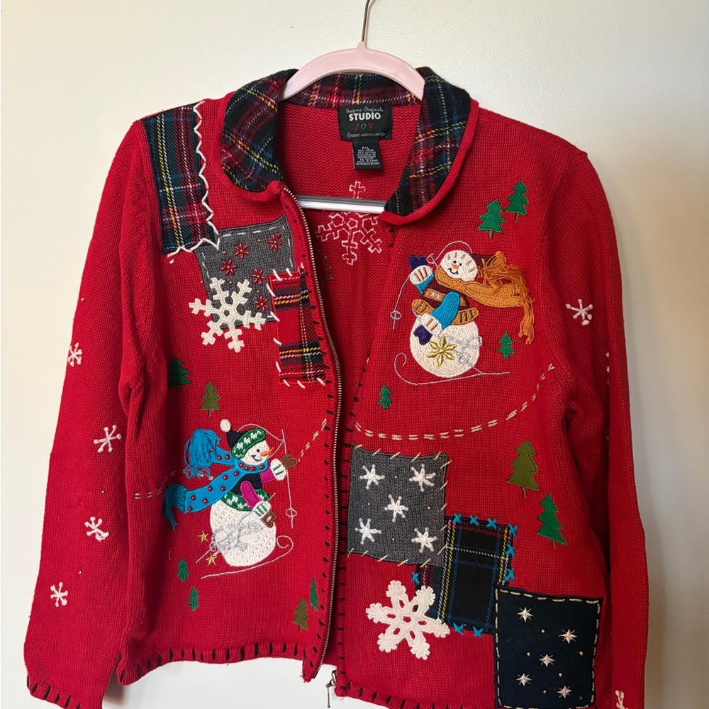 Vintage designers Original Segue “America” limited Christmas sweater size Petite